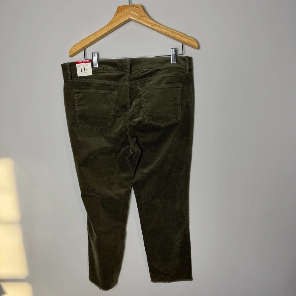 NEW $99 Talbots Women’s Slim Ankle Corduroy Straight Pants Frayed hem - Picture 8 of 11